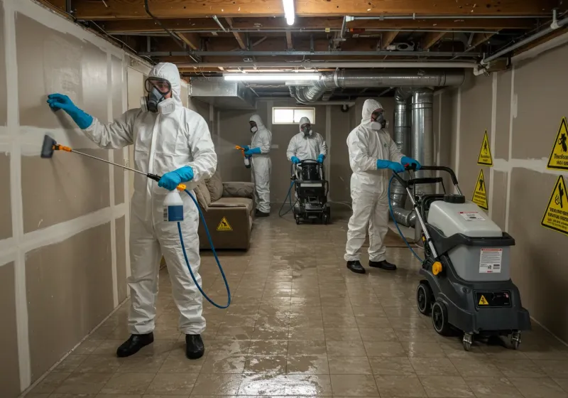 Basement Moisture Removal and Structural Drying process in Calhoun County, GA